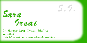 sara irsai business card